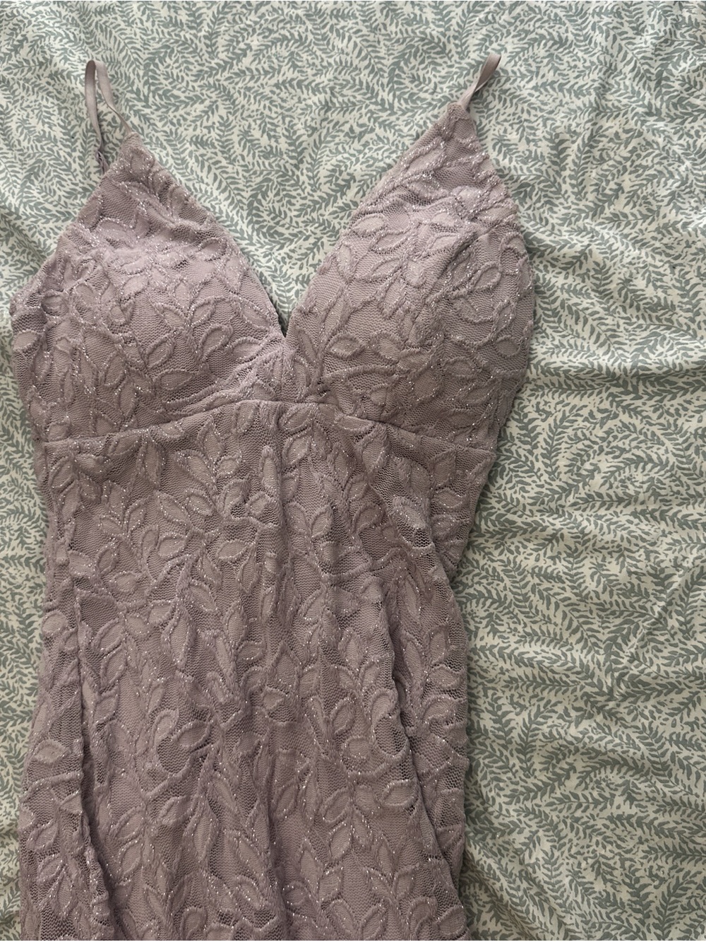 Mauve Lace Spaghetti Strap Dress